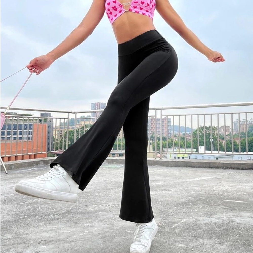 No Boundaries Woman’s Black Fit & Flare High Stretch Elastic Waistband Pants XL - Picture 11 of 15